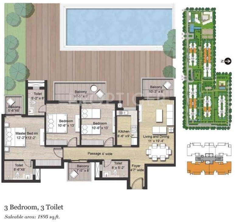 Puri Aanand Vilas (3BHK+3T (1,895 sq ft) 1895 sq ft)