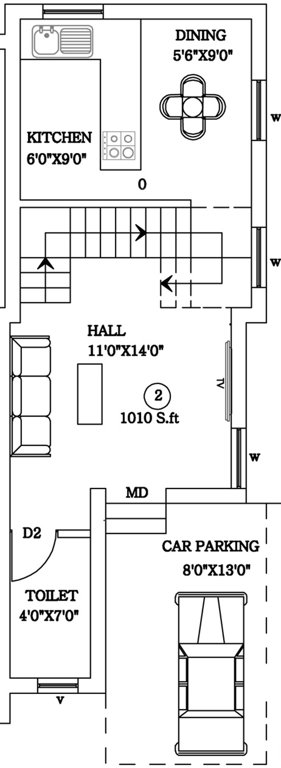 Sankar S And G Villa Phase II (2BHK+2T (1,010 sq ft) 1010 sq ft)