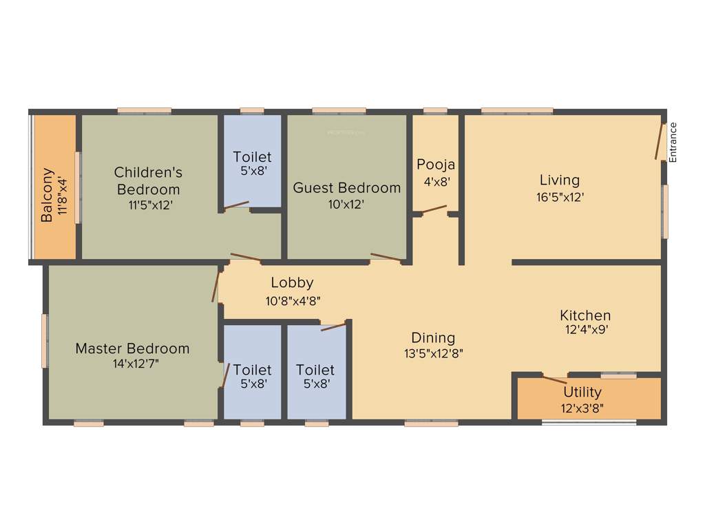 AVL Prakruthi (3BHK+3T (1,647 sq ft) + Pooja Room 1647 sq ft)