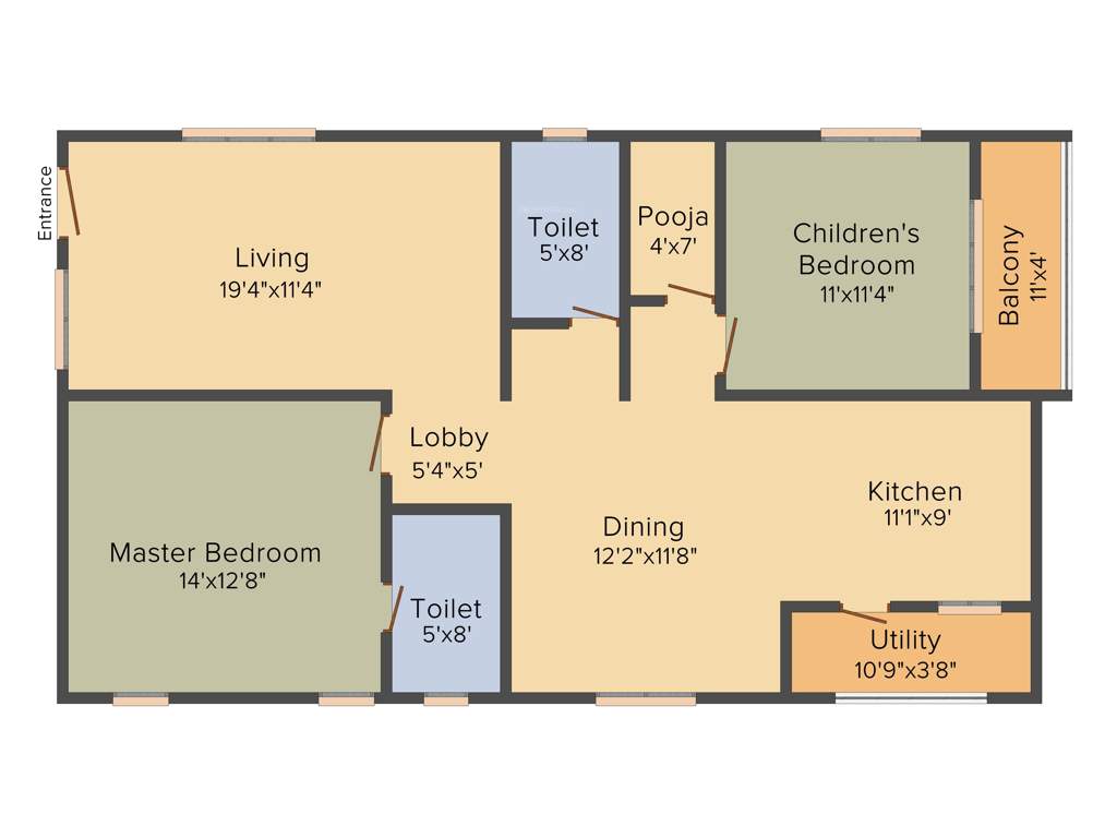 AVL Prakruthi (2BHK+2T (1,365 sq ft) + Pooja Room 1365 sq ft)