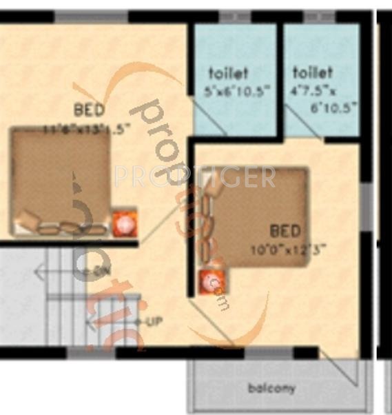 Mudhra Twin Flower (2BHK+2T (1,200 sq ft) 1200 sq ft)