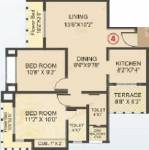 RDC Teakwood (2BHK+2T (910 sq ft) 910 sq ft)