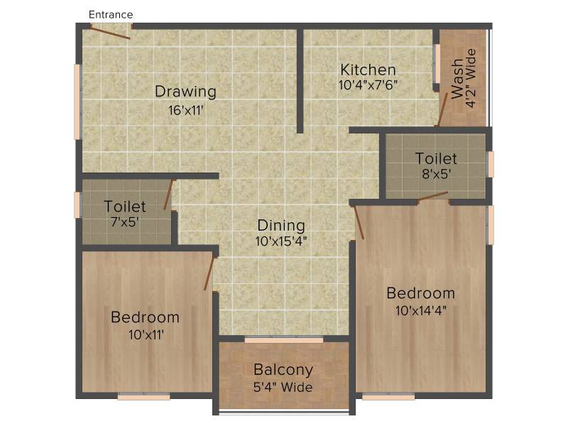 SK Daisy (2BHK+2T (1,140 sq ft) 1140 sq ft)