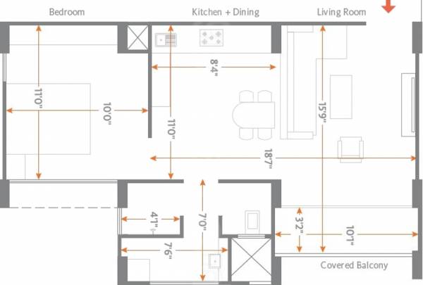 Skyi Star Towers (1BHK+1T (555 sq ft) 555 sq ft)