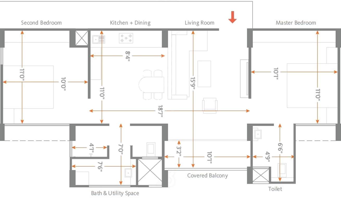 Skyi Star Towers (2BHK+2T (741 sq ft) 741 sq ft)