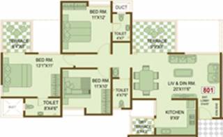 Vishal Belleza Apartments (3BHK+3T (1,431 sq ft) 1431 sq ft)
