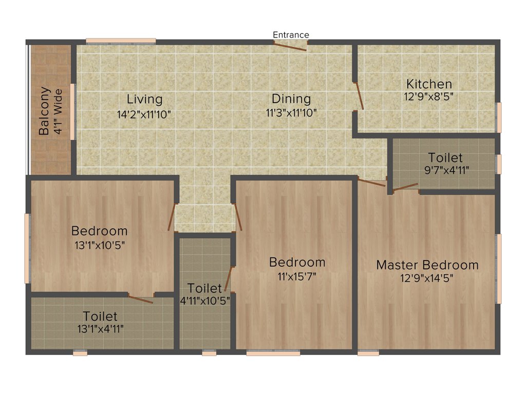 Eden Imperial (3BHK+3T (1,828 sq ft) 1828 sq ft)