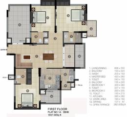 PVS Builders And Developers Platinum (3BHK+3T (1,657 sq ft) 1657 sq ft)