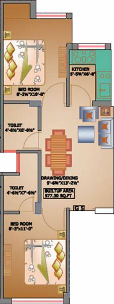 Pareek Shree Shyam Vatika 6th (2BHK+2T (577 sq ft) 577 sq ft)