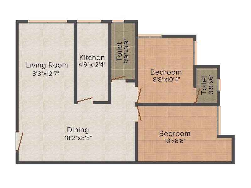 Ecoprime Divinity (2BHK+2T (1,044 sq ft) 1044 sq ft)