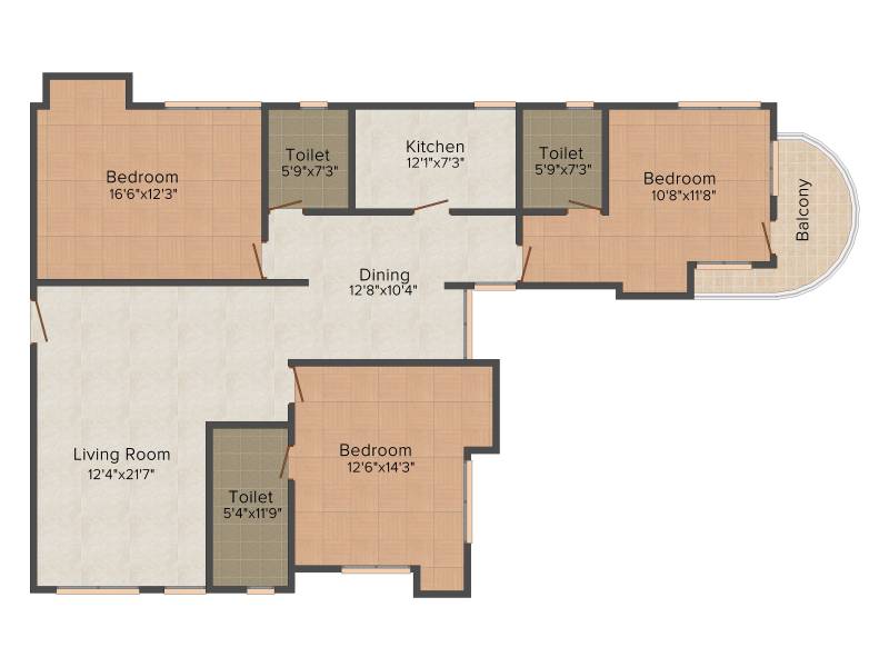 Ecoprime Divinity (3BHK+3T (2,281 sq ft) 2281 sq ft)