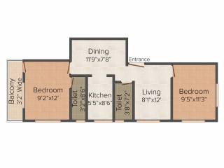 Sarada 40 Maharaja Tagore Road (2BHK+2T (955 sq ft) 955 sq ft) Sarada 40 Maharaja Tagore Road (2BHK+2T (955 sq ft) 955 sq ft)