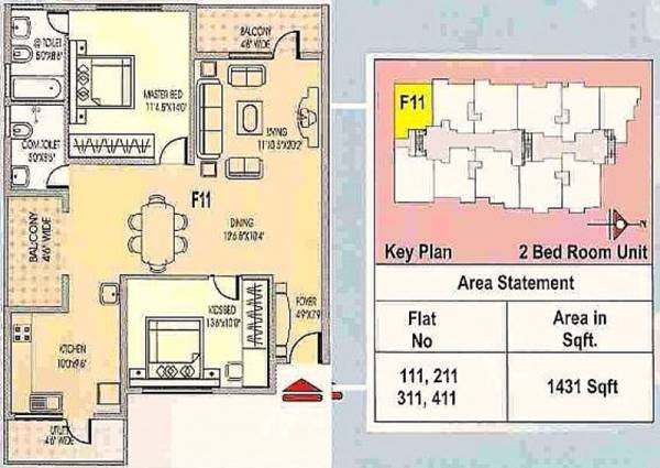 Fortune Builders Santa Clara (2BHK+2T (1,431 sq ft) 1431 sq ft)