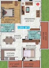 Aishwarya Srujana Oaks (2BHK+2T (1,291 sq ft) 1291 sq ft) Aishwarya Srujana Oaks (2BHK+2T (1,291 sq ft) 1291 sq ft)