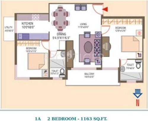 Mehta Rajeshwari Paradise (2BHK+2T (1,163 sq ft) 1163 sq ft)