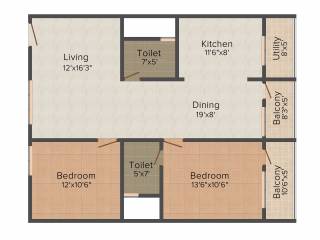 KV Orchids (2BHK+2T (1,250 sq ft) 1250 sq ft)