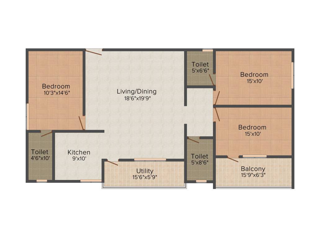 KV Orchids (3BHK+3T (1,600 sq ft) 1600 sq ft)