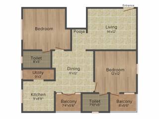 Affinity Affinity Blossom (2BHK+2T (1,220 sq ft) 1220 sq ft)