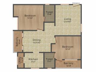 Affinity Affinity Blossom (2BHK+2T (1,180 sq ft) 1180 sq ft)