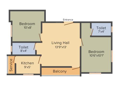 Unique Vinayaka (2BHK+2T (770 sq ft) 770 sq ft) Unique Vinayaka (2BHK+2T (770 sq ft) 770 sq ft)