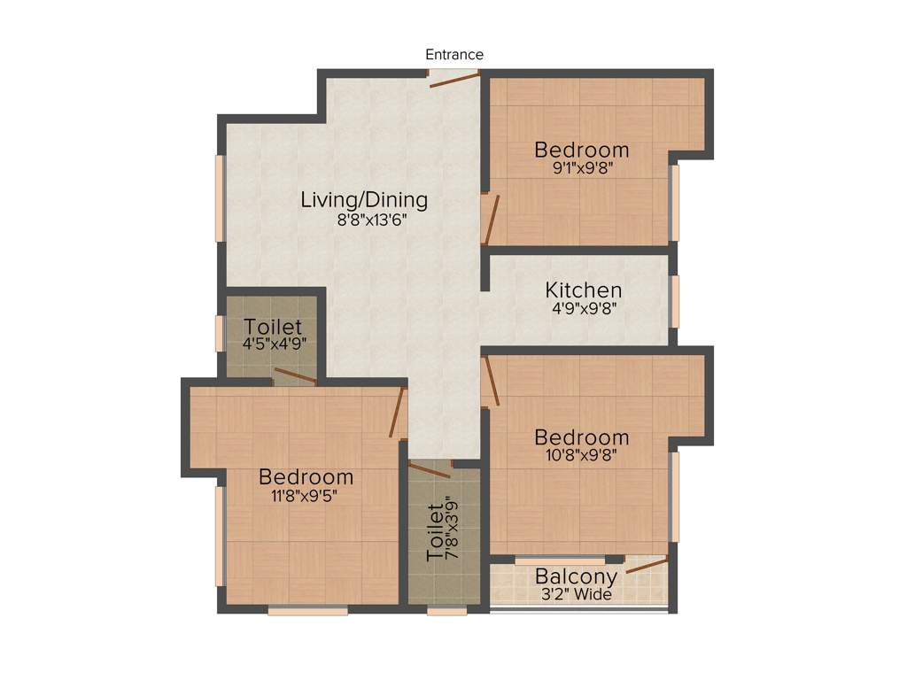 Lucky Juniper (3BHK+2T (1,250 sq ft) 1250 sq ft)