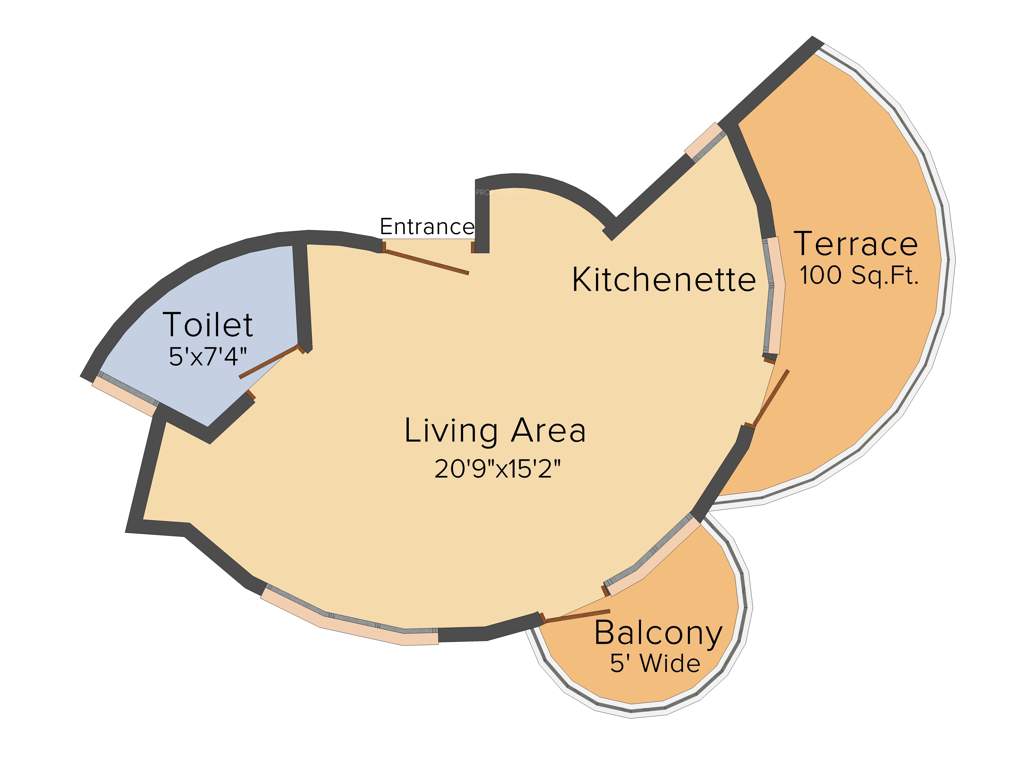 Delhi De Nest (1RK+1T (670 sq ft) 670 sq ft)