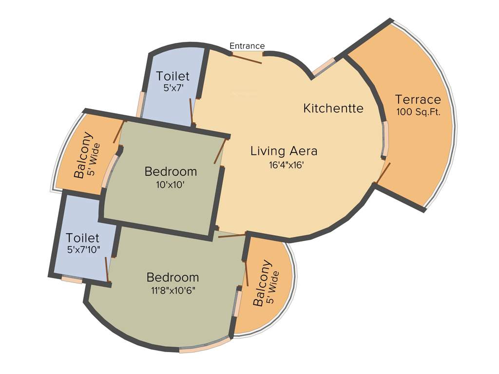 Delhi De Nest (2BHK+2T (1,030 sq ft) 1030 sq ft)