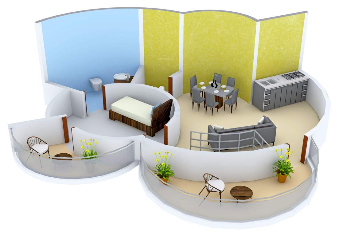 Delhi De Nest (2BHK+2T (1,660 sq ft) 1660 sq ft)