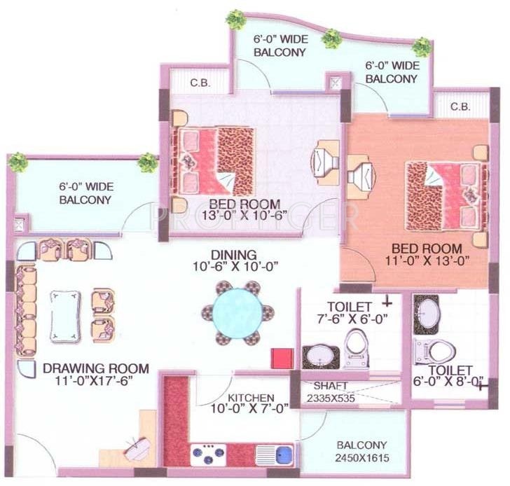 Civitech Florencia (2BHK+2T (1,325 sq ft) 1325 sq ft) Civitech Florencia (2BHK+2T (1,325 sq ft) 1325 sq ft)