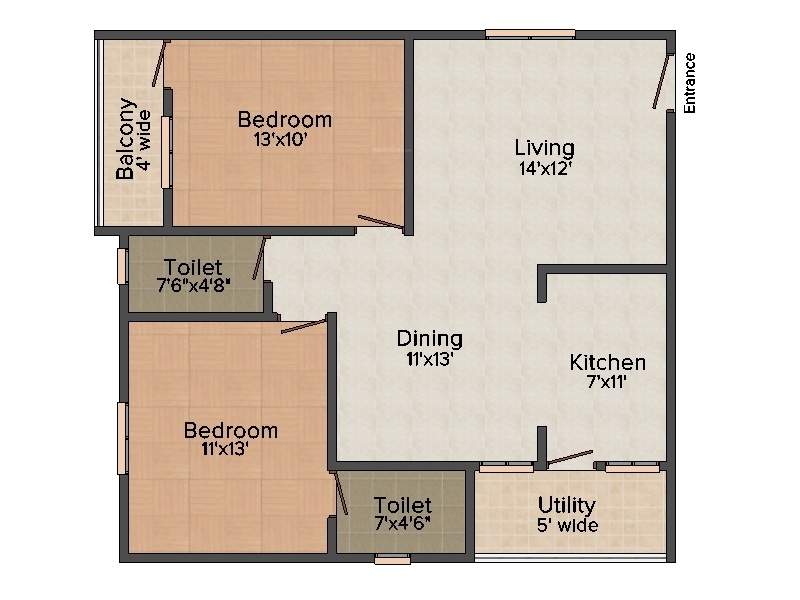 Mahalaxmi Celebration Residency (2BHK+3T (1,125 sq ft) 1125 sq ft)