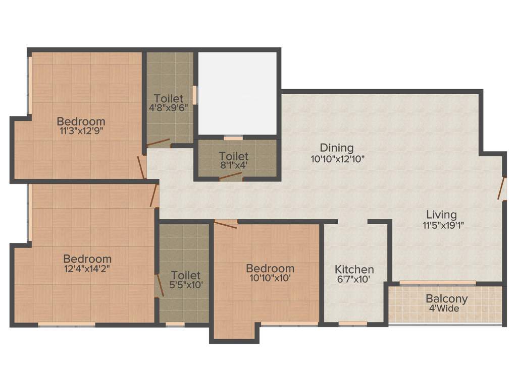 Swastic 83 Ballygunge Place (3BHK+3T (1,200 sq ft) 1200 sq ft)