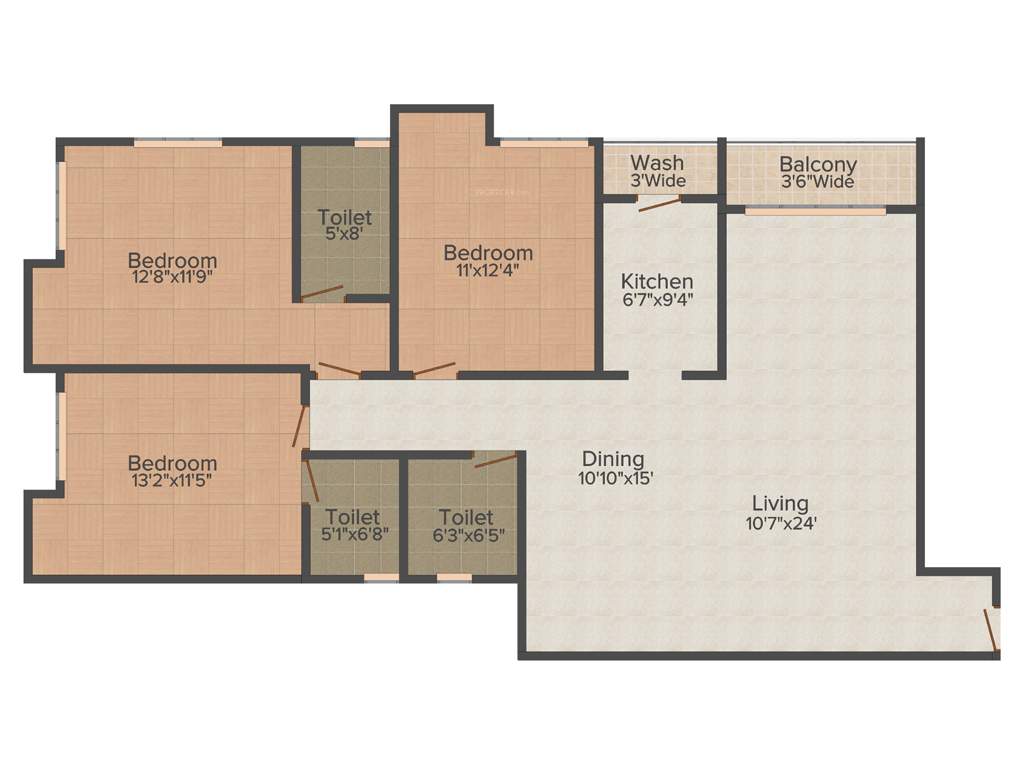 Swastic 83 Ballygunge Place (3BHK+3T (1,300 sq ft) 1300 sq ft)