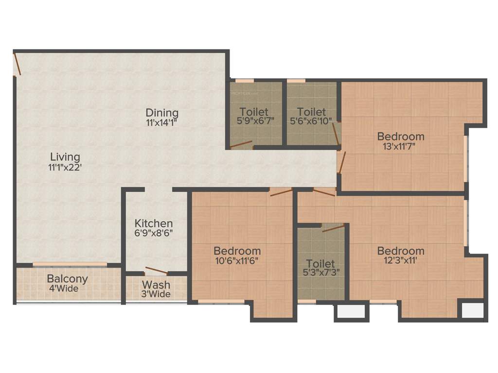 Swastic 83 Ballygunge Place (3BHK+3T (1,400 sq ft) 1400 sq ft)