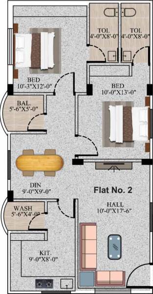 PN Aabharana Elite (2BHK+2T (1,022 sq ft) 1022 sq ft)