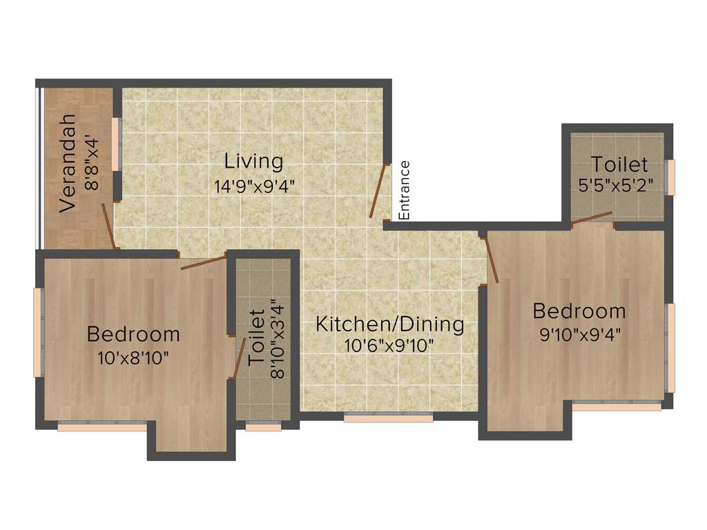 Ram 104 106 NSC Bose Road (2BHK+2T (930 sq ft) 930 sq ft)