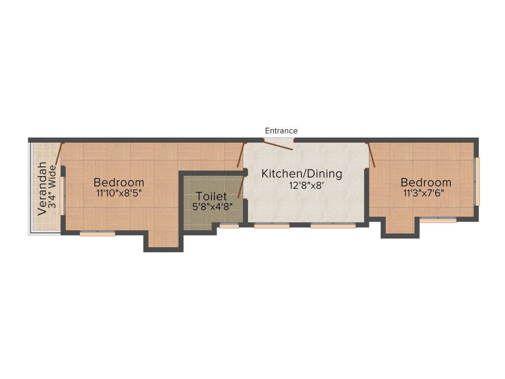 Concrete Sterling Greens (2BHK+2T (665 sq ft) 665 sq ft)