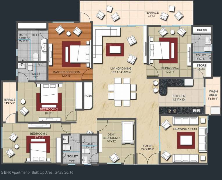 Ultimate Ultimate Sky (5BHK+5T (2,435 sq ft) + Pooja Room 2435 sq ft)