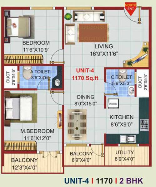 Shakthi Vara Guardens (2BHK+2T (1,170 sq ft) 1170 sq ft)