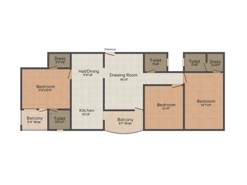 Gyanesh Royal Imperial (3BHK+3T (1,800 sq ft) 1800 sq ft)