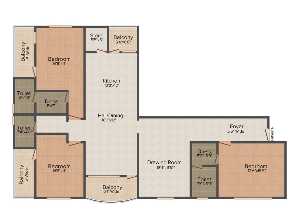 Gyanesh Royal Imperial (3BHK+3T (2,600 sq ft) 2600 sq ft)