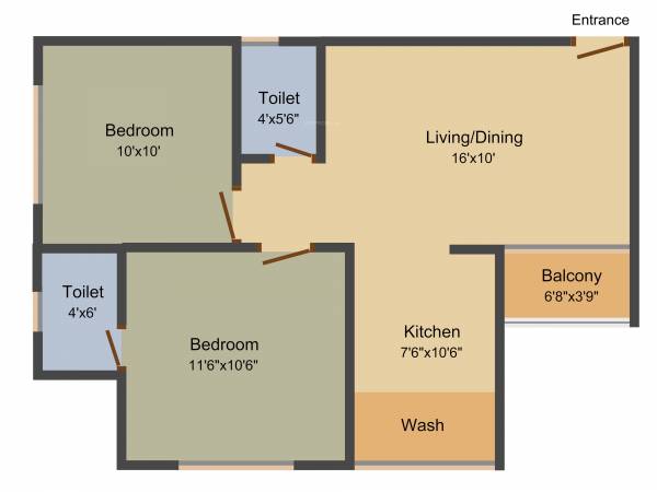 Pavitra Enclave (2BHK+2T (1,071 sq ft) 1071 sq ft)