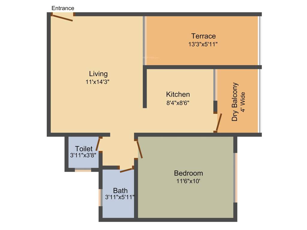 Impulse Residency (1BHK+1T (683 sq ft) 683 sq ft)