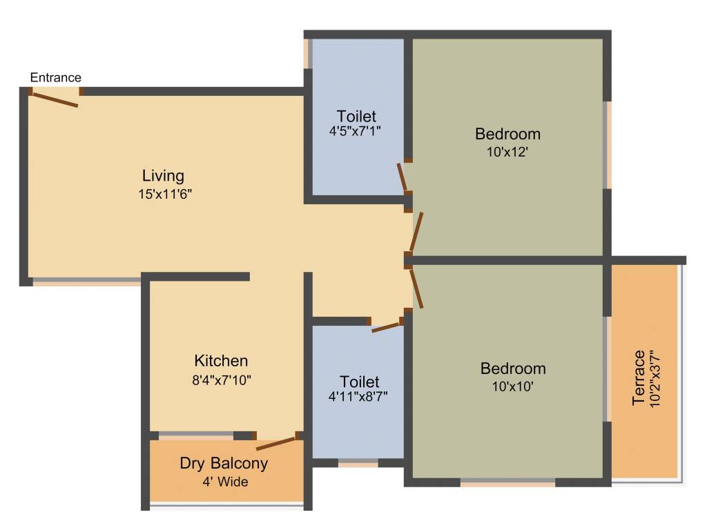 Impulse Residency (2BHK+2T (853 sq ft) 853 sq ft)