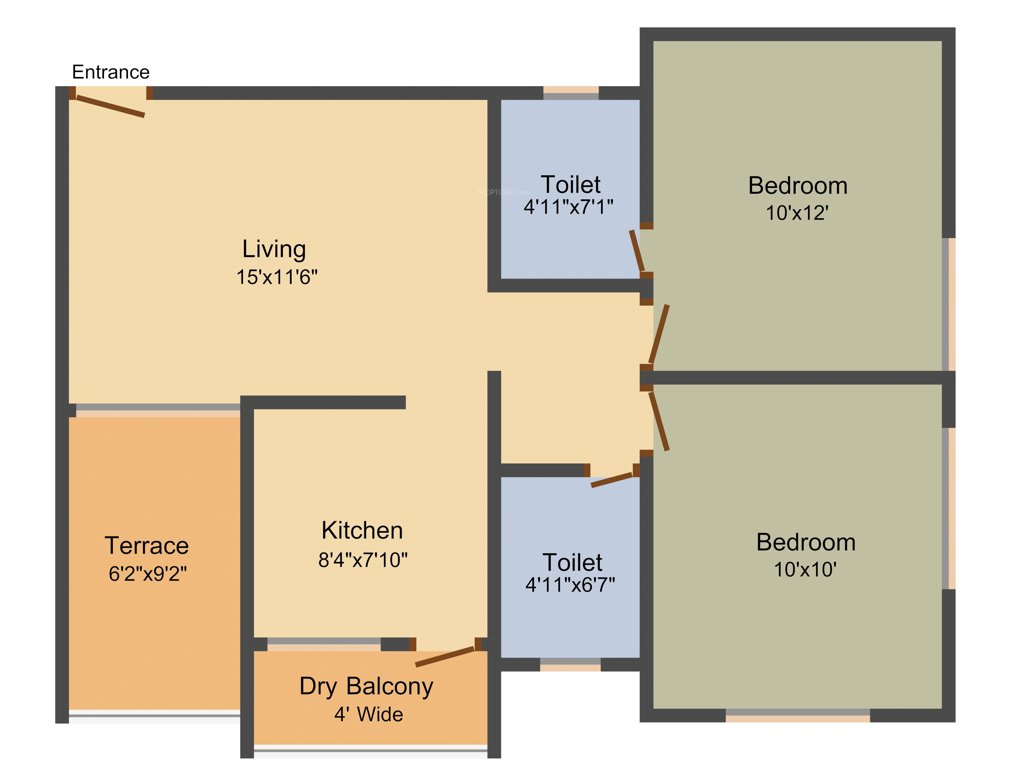 Impulse Residency (2BHK+2T (882 sq ft) 882 sq ft)