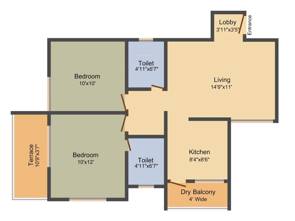 Impulse Residency (2BHK+2T (890 sq ft) 890 sq ft)