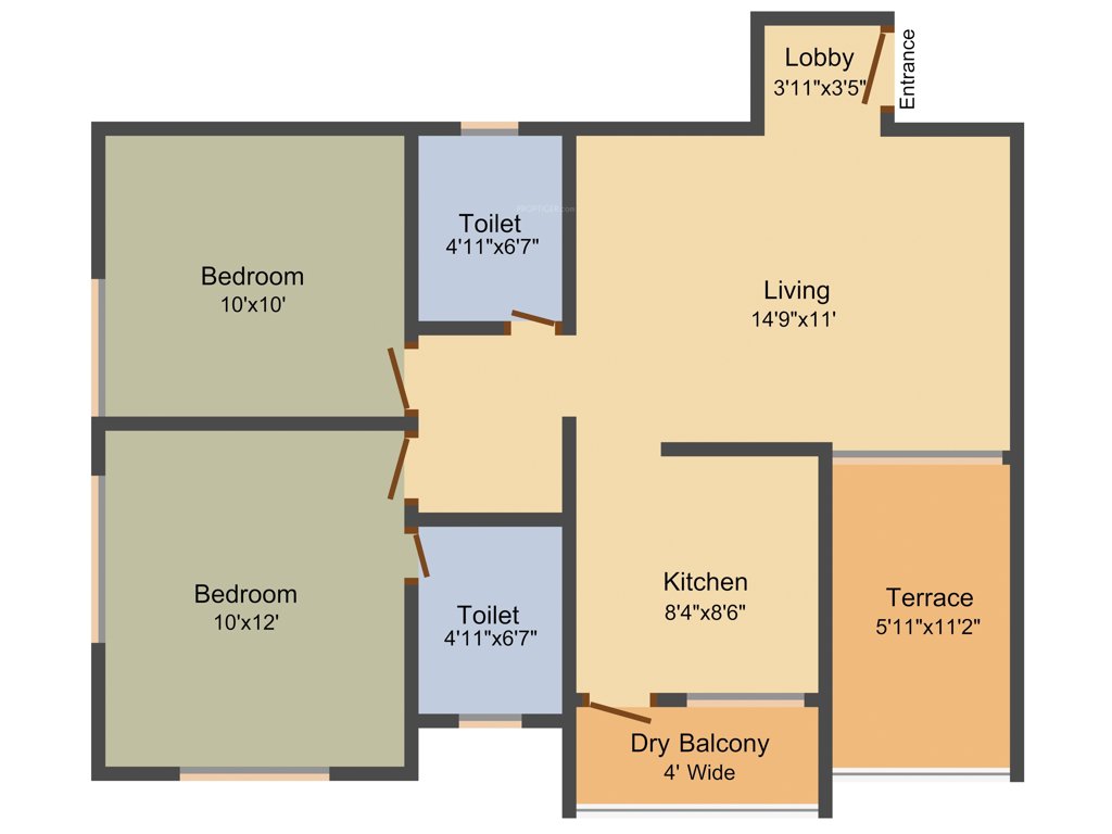 Impulse Residency (2BHK+2T (919 sq ft) 919 sq ft)