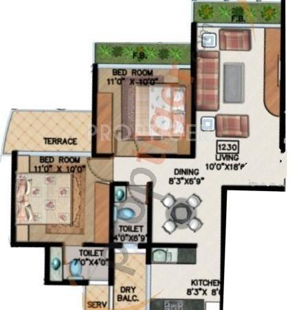 Ventures Residency (2BHK+2T (1,230 sq ft) 1230 sq ft)