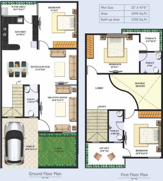 Ultimate Construction Imperial Villas (3BHK+3T (1,550 sq ft) 1550 sq ft)