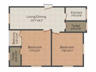Happy 7 by 13 Olabibitala (2BHK+2T (850 sq ft) 850 sq ft) Happy 7 by 13 Olabibitala (2BHK+2T (850 sq ft) 850 sq ft)
