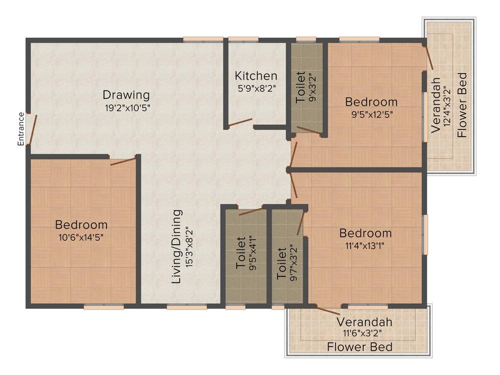 Super Planet Heights (3BHK+3T (1,792 sq ft) 1792 sq ft)